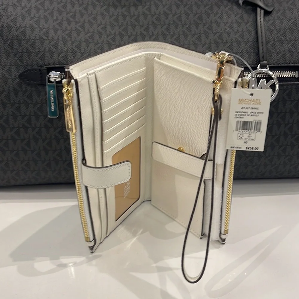 MICHAEL KORS LARGE DOUBLE ZIP WRISTLET WALLET PHONE CASE CLUTCH
Optic White - Picture 13 of 16